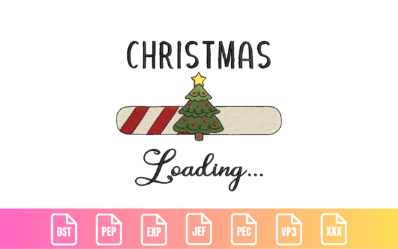 Christmas Loading Embroidery Design
